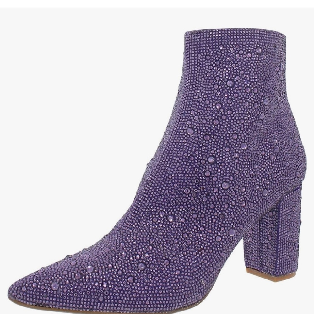 Betsy Johnson Purple Rhinestone Booties